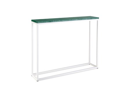 Sidetable groen marmer wit metaal onderstel 100x76x20 cm side-tabel.nl