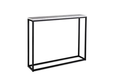 Sidetable wit marmer zwart metaal onderstel 100 x 76 x 20 cm side-tabel.nl