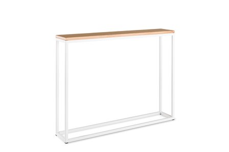 Sidetable eiken hout - wit onderstel 100x20cm side-table.nl
