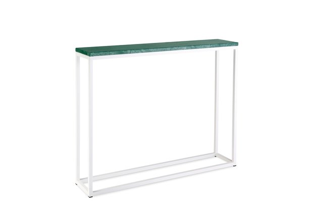 Sidetable groen marmer wit metaal onderstel 100x76x20 cm side-tabel.nl