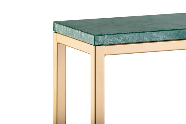 Sidetable groen marmer goud metaal onderstel 100x76x20cm side-tabel.nl