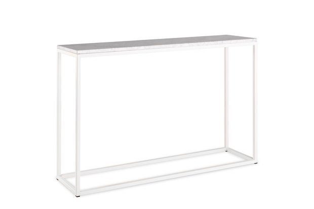 Sidetable wit marmer - wit onderstel 120x30cm side-table.nl