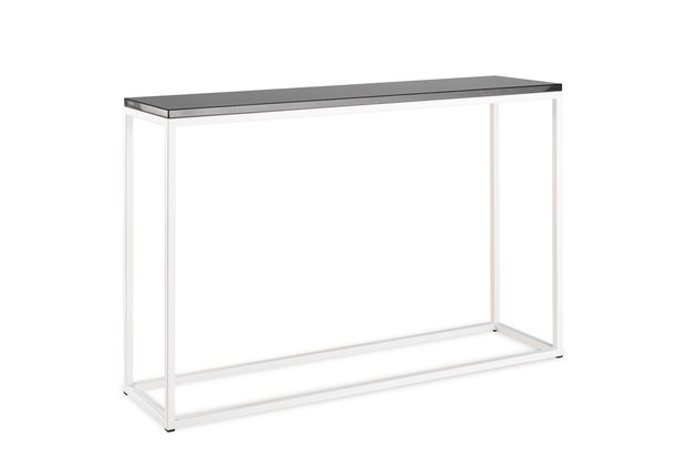 Sidetable zwart graniet - wit onderstel 120x30cm side-table.nl