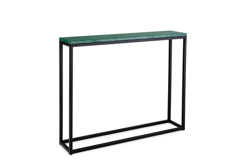 Sidetable groen marmer zwart onderstel 100x20cm sidetable.nl