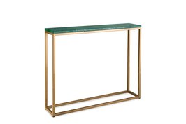 Sidetable groen marmer - goud onderstel 100x20cm