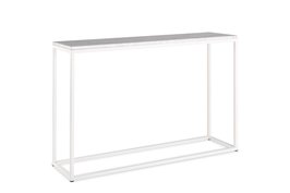 Sidetable wit marmer - wit onderstel 120x30cm