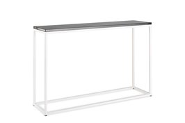 Sidetable zwart graniet - wit onderstel 120x30cm