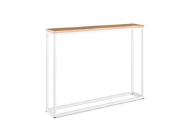 Sidetable eikenhout - wit onderstel 100x20cm