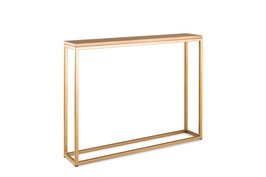 Sidetable eikenhout - goud onderstel 100x20cm 
