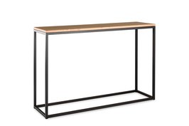 Sidetable eikenhout - zwart onderstel 120x30cm