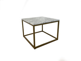 Salontafel wit marmer - goud onderstel 60x60cm